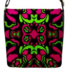 Psychedelic Retro Ornament Print Flap Closure Messenger Bag (small) by dflcprints