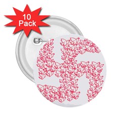 Swastika With Birds Of Peace Symbol 2 25  Button (10 Pack) by dflcprints
