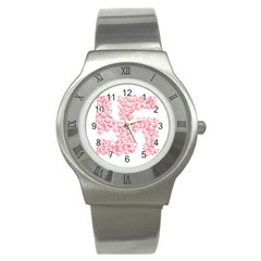 Swastika With Birds Of Peace Symbol Stainless Steel Watch (slim) by dflcprints