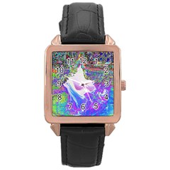 Splash1 Rose Gold Leather Watch  by icarusismartdesigns