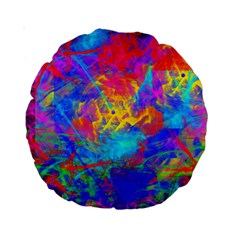 Colour Chaos  15  Premium Round Cushion  by icarusismartdesigns