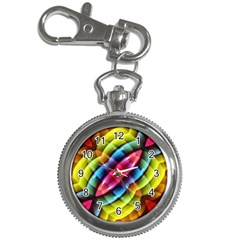 Multicolored Abstract Pattern Print Key Chain Watch