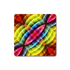 Multicolored Abstract Pattern Print Magnet (square)