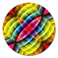 Multicolored Abstract Pattern Print Magnet 5  (round) by dflcprints