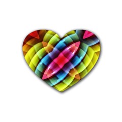 Multicolored Abstract Pattern Print Drink Coasters 4 Pack (heart)  by dflcprints