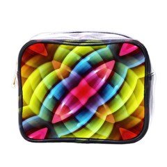 Multicolored Abstract Pattern Print Mini Travel Toiletry Bag (one Side) by dflcprints