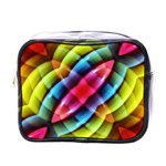 Multicolored Abstract Pattern Print Mini Travel Toiletry Bag (One Side) Front