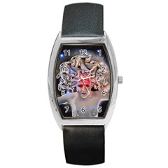 Medusa Tonneau Leather Watch by icarusismartdesigns