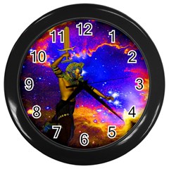 Star Fighter Wall Clock (black) by icarusismartdesigns