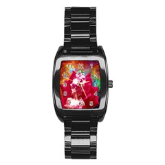 Star Flower Stainless Steel Barrel Watch by icarusismartdesigns