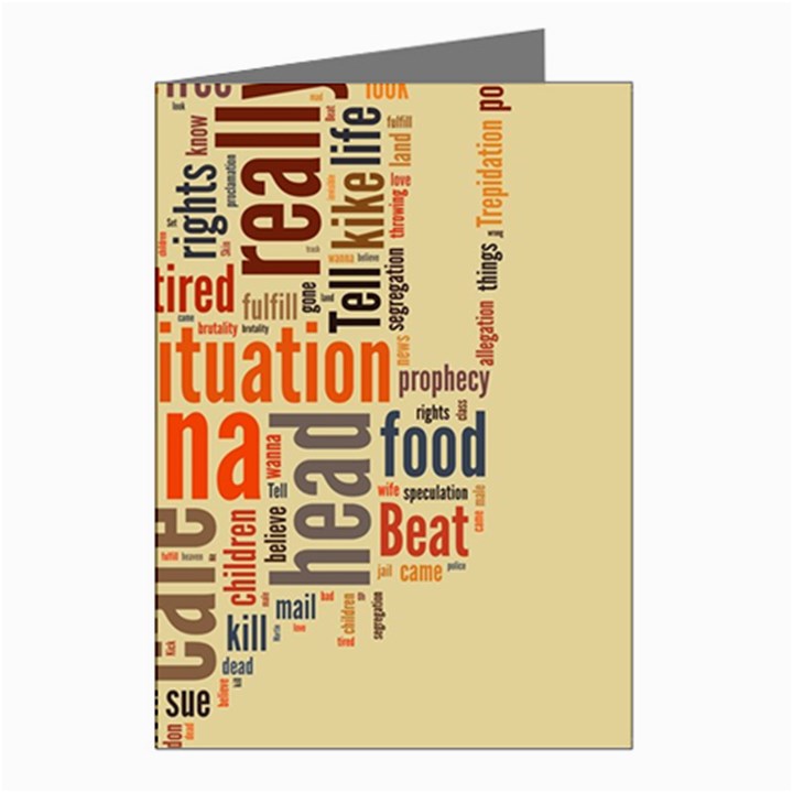 Michael Jackson Typography They Dont Care About Us Greeting Card (8 Pack)