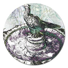 Bird Fountain 2 Magnet 5  (round) by sirhowardlee
