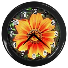 Flower In A Parking Lot Wall Clock (black) by sirhowardlee