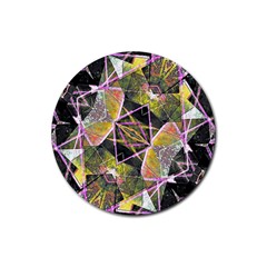 Geometric Grunge Pattern Print Drink Coasters 4 Pack (round) by dflcprints