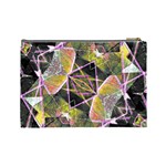 Geometric Grunge Pattern Print Cosmetic Bag (Large) Back