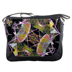 Geometric Grunge Pattern Print Messenger Bag by dflcprints