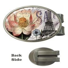 Vintage Paris Eiffel Tower Floral Money Clip (oval) by chicelegantboutique