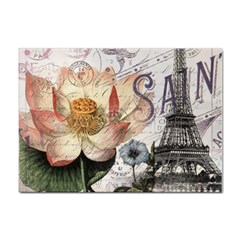 Vintage Paris Eiffel Tower Floral A4 Sticker 100 Pack by chicelegantboutique