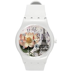 Vintage Paris Eiffel Tower Floral Plastic Sport Watch (medium) by chicelegantboutique