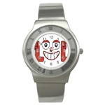 Laughing Out Loud Illustration002 Stainless Steel Watch (Slim) Front