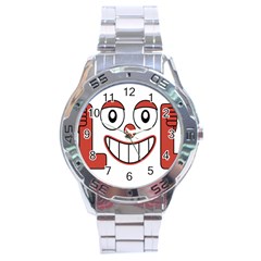 Laughing Out Loud Illustration002 Stainless Steel Watch by dflcprints