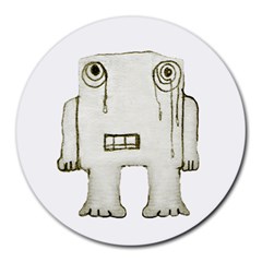 Sad Monster Baby 8  Mouse Pad (round) by dflcprints