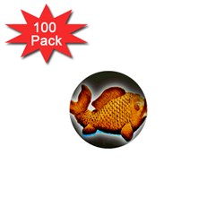 Goldfish 1  Mini Button (100 Pack) by sirhowardlee