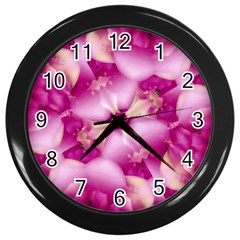 Beauty Pink Abstract Design Wall Clock (black) by dflcprints