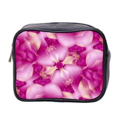 Beauty Pink Abstract Design Mini Travel Toiletry Bag (two Sides)