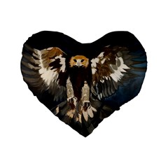 Golden Eagle 16  Premium Heart Shape Cushion  by JUNEIPER07