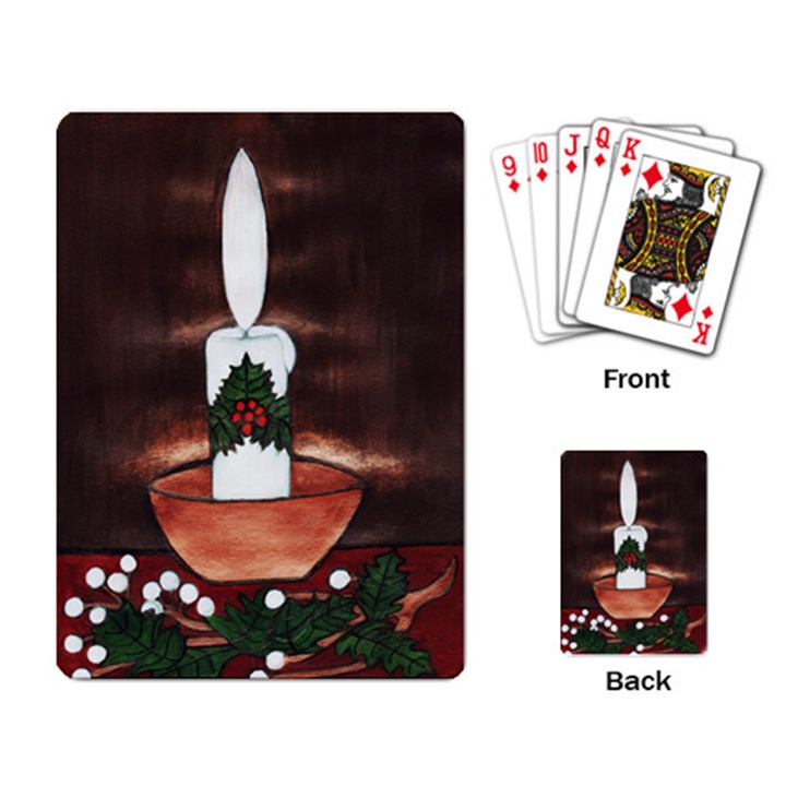 CANDLE AND MISTLETOE Playing Cards Single Design