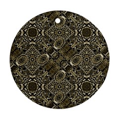 Steam Punk Pattern Print Round Ornament by dflcprints