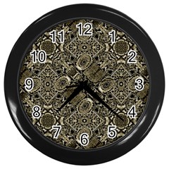 Steam Punk Pattern Print Wall Clock (black) by dflcprints