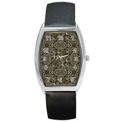 Steam Punk Pattern Print Tonneau Leather Watch by dflcprints