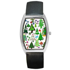 Oh Christmas Tree Tonneau Leather Watch by StuffOrSomething