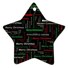 Merry Christmas Typography Art Star Ornament by StuffOrSomething