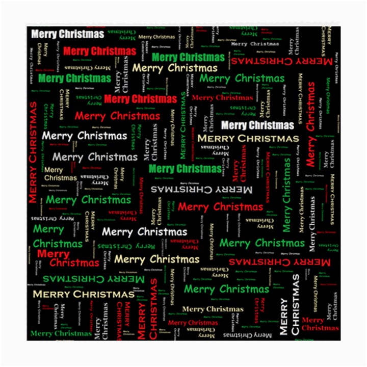 Merry Christmas Typography Art Glasses Cloth (Medium, Two Sided)