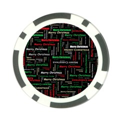 Merry Christmas Typography Art Poker Chip by StuffOrSomething