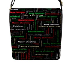 Merry Christmas Typography Art Flap Closure Messenger Bag (large) by StuffOrSomething