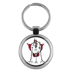 Alien Robot Hand Draw Illustration Key Chain (round) by dflcprints