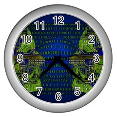 Binary Communication Wall Clock (silver)