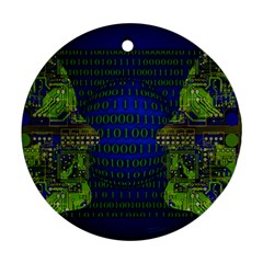 Binary Communication Round Ornament (two Sides)