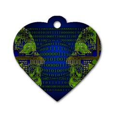 Binary Communication Dog Tag Heart (one Sided)  by StuffOrSomething