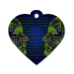 Binary Communication Dog Tag Heart (two Sided)