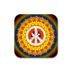 Psychedelic Peace Dove Mandala Drink Coaster (square)