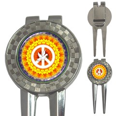 Psychedelic Peace Dove Mandala Golf Pitchfork & Ball Marker