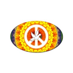 Psychedelic Peace Dove Mandala Sticker (oval)