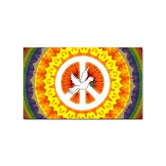 Psychedelic Peace Dove Mandala Sticker 100 Pack (rectangle)