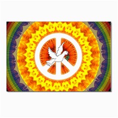 Psychedelic Peace Dove Mandala Postcards 5  X 7  (10 Pack)