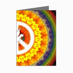 Psychedelic Peace Dove Mandala Mini Greeting Card by StuffOrSomething